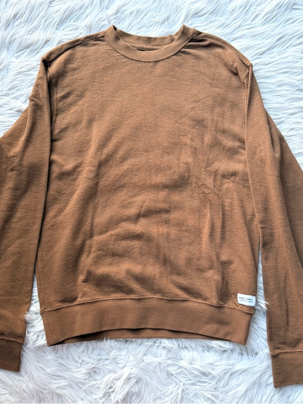 Banks Journal Men’s Organic Cotton Crewneck Pullover Chocolate Brown XS